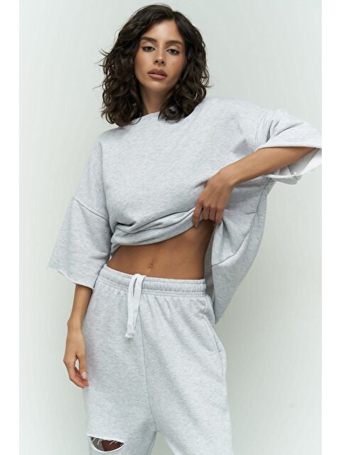 Mai Collection Lion Karmelanj Oversize T-shirt Eşofman Takım - S000512201-2090