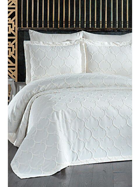 Çeyiz Diyarı Çeyizdiyarı Siena 3 Parça Pike Takımı Krem - S000495712-19966