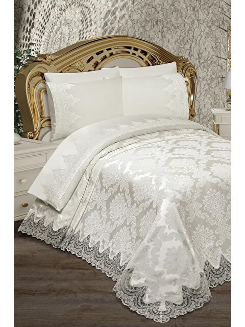 Çeyiz Diyarı Alev Pike Takımı 6 Parça Krem - S000495713-19966