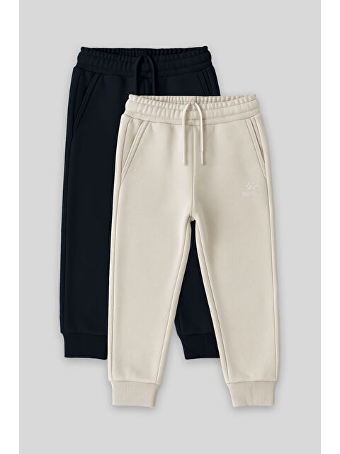 Tommylife Standart Fit Basic 2li Paket Lacivert-Bej Erkek Çocuk Eşofman Alt - 11224 - S000448702-6417