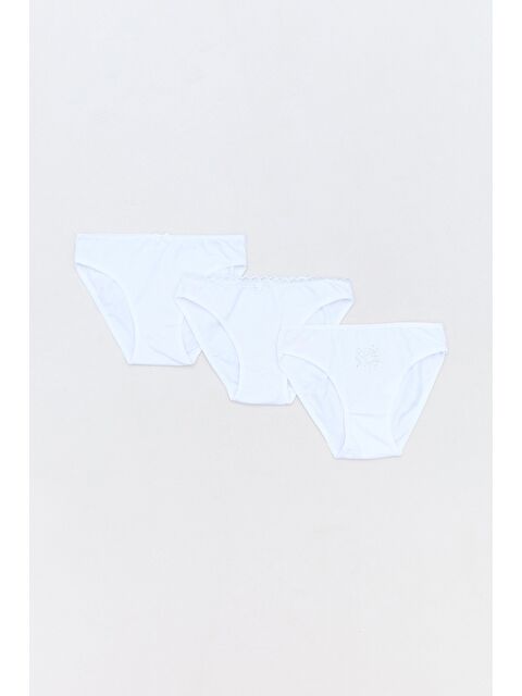 Fullamoda Çizgili Kalp Baskılı 3 Lü Kız Çocuk Külot - S000109578-20063