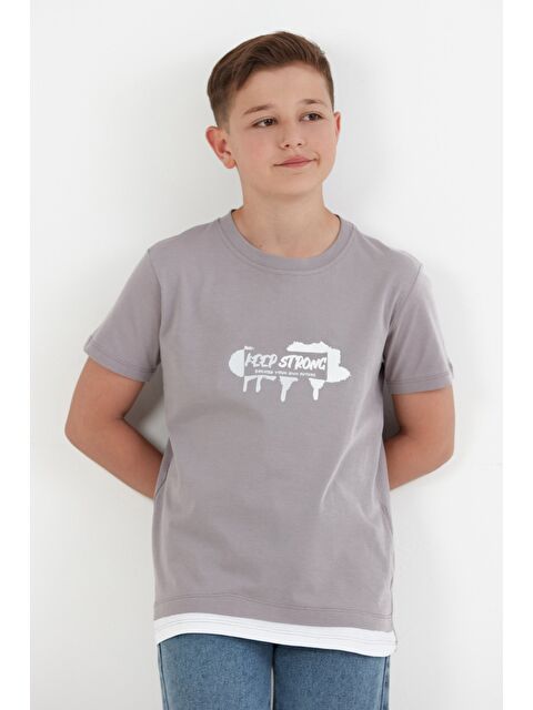 Fullamoda Keep Strong Baskılı Erkek Çocuk Tişört - S000395638-20600