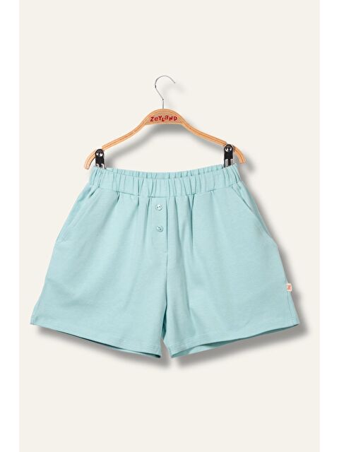 ZEYLAND Kız Çocuk Penye Kısa Şort - Mint - S000362909-1180