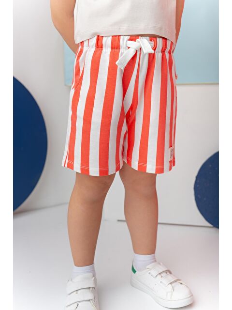 ZEYLAND Unısex Çocuk Çizgili Şort - Coral Çizgili - S000362917-20048