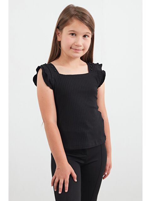 Fullamoda İncili Kare Yaka Kız Çocuk Bluz - S000406760-19351