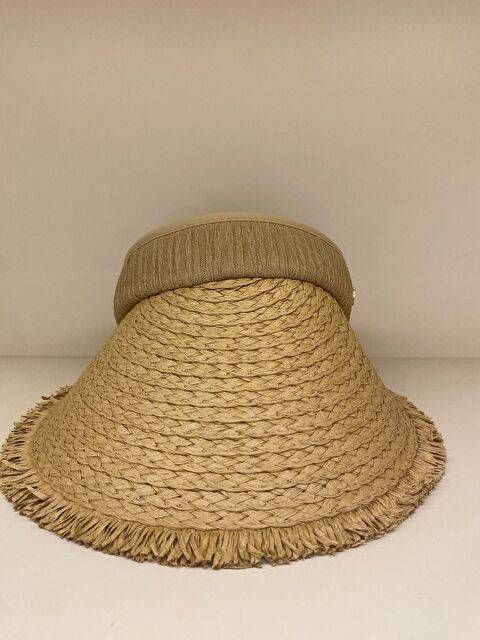 Luminos Butik Vizon Saçak Detaylı Yumuşak Siperlikli Hasır Vizör Şapka HSR2110 - S000370807-26429