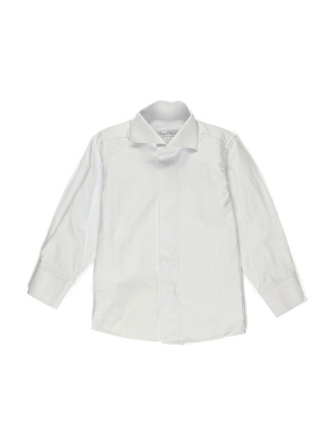 Panço Erkek Bebek Ata Yaka Basic Beyaz Gömlek - S000520811-20063