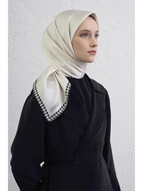 ARMİNE Su Yolu Desenli Saf İpek Twill Eşarp 9443D 03 - S000500619-19965