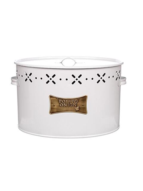 Evstyle Metal Bölmeli Patates Soğan Kovası - Beyaz - 18 lt - S000374197-20063
