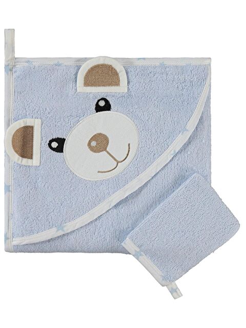 Civil Baby Ayıcık Nakışlı Havlu - Mavi Standart - S000503640-17234