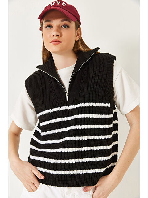 SHADE Kadın Fermuarlı Selanik Örgü Triko Süveter - S000376670-37424