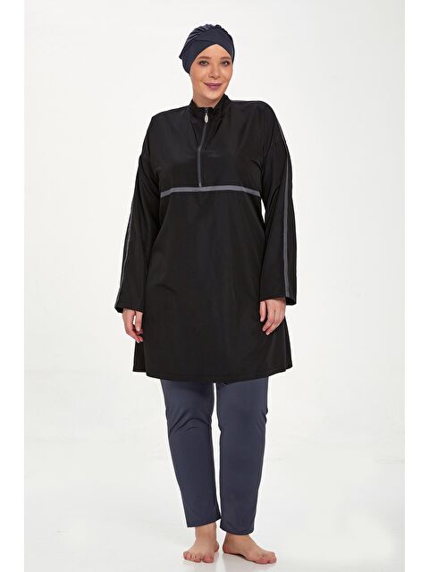 Adasea Büyük Beden Tam Kapalı Tesettür Mayo Morgan 1427 Siyah - S000217738-19351