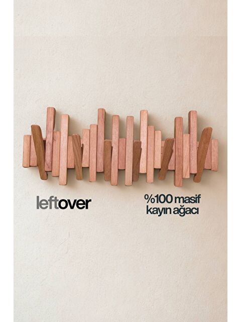 Bag The Joy Leftover Masif Kayın Ahşap Piyano Askılık – Doğal Ahşap| 6’lı Açılır Kapanır Duvar Askısı - S000509348-12