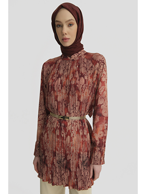 ARMİNE Desenli Tunik Bordo - S000519384-19951