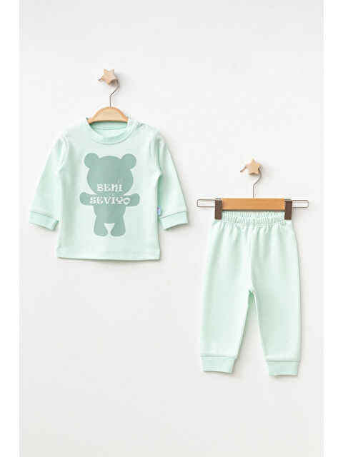 Myhanne Ayıcık Baskılı Kız Bebek Pijama Takımı 2006-1 - S000330175-34206