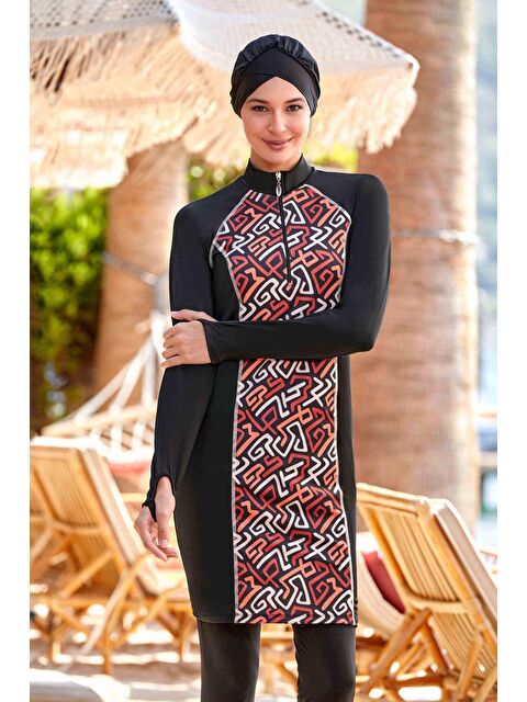 Adasea Elastanlı Tam Kapalı Tesettür Mayo Dıana 4523 Siyah - S000217741-19351