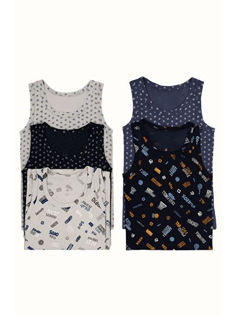 Katia And Bony Erkek Çocuk Yazılı Desenli 5'Li Atlet - S000432867-6380