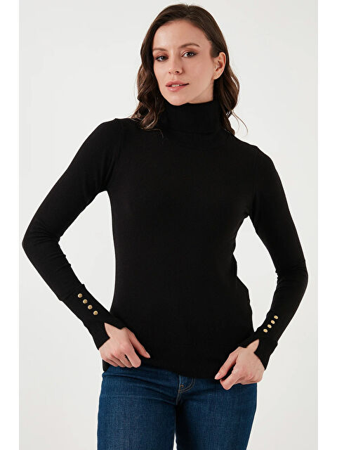 Fashion Friends Regular Fit Balıkçı Yaka Düğme Detaylı Kazak 25K0024K1 - S000485324-19351