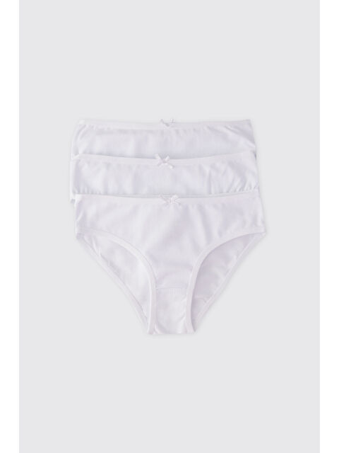 Panço Kız Çocuk 3'lü Beyaz Slip Seti - S000527320-20063