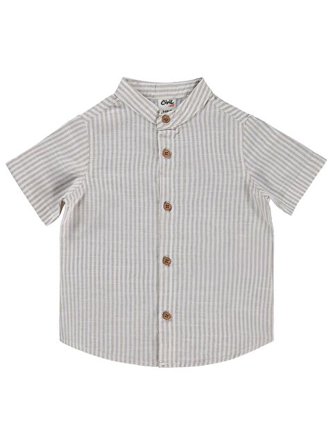 Civil Baby Çizgili 6-18 Ay Gömlek - Kahverengi 12-18 Ay - S000526849-4280