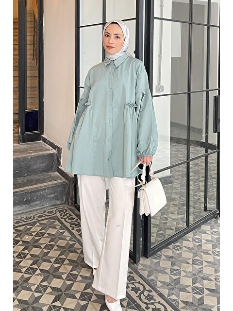 Lamelif Lopez Balon Kol Tunik Çağla Yeşili - S000521863-14939