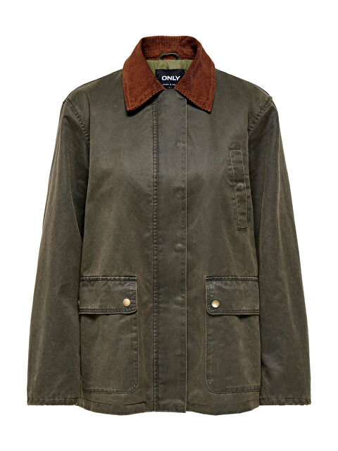 Only Onlashia Pamuklu Regular Fit Ceket Yaka Mont 15357495 - S000485330-1091