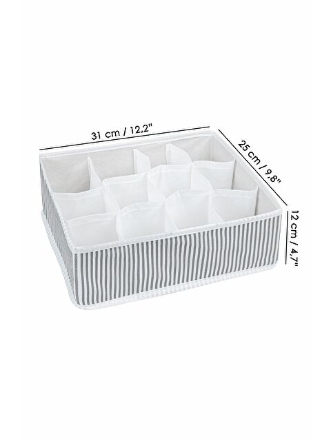 Meleni Home 12 Bölmeli Çekmece İçi Düzenleyici Çok Amaçlı Dolap Düzenleyici Çamaşır Çorap Organizer 31x25x12cm - S000385544-37276