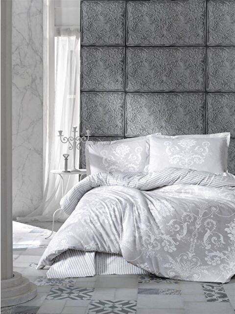 Clasy %100 Pamuk Nevresim Takımı Çift Kişilik Alone Gri - S000338318-20600