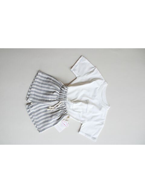 Oh La La Koala For Little Ones Gri Kontrast Dikişli Asimetrik Şortlu Takım - S000425760-20600