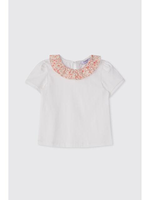 Panço Kız Bebek Kısa Kollu Ekru Tişört - S000527322-19965