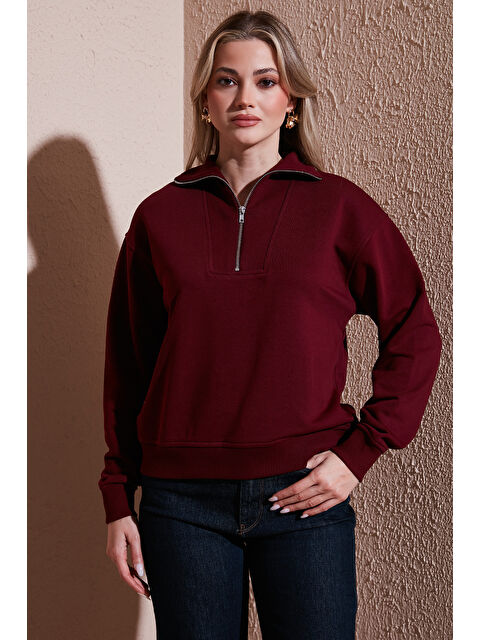 Fashion Friends Regular Fit Dik Yaka Yarım Fermuarlı Sweat 25K0166K1 - S000484748-19951