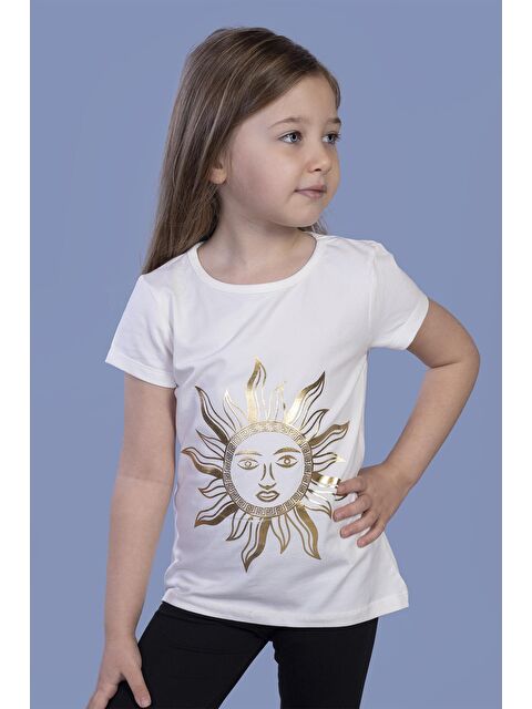 Toontoykids Kız Çocuk Güneş Varaklı Tişört - S000250903-19965