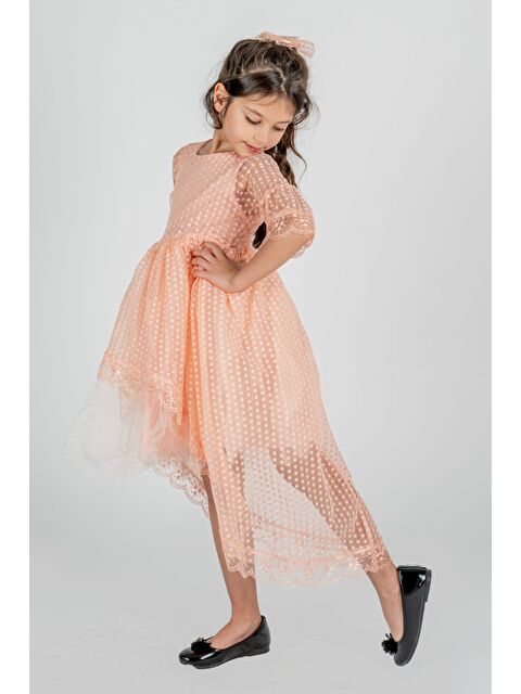 Mnk Baby & Kids Kuyruklu Model Kız Çocuk Dantel Elbise MNK0482 - S000390101-24085