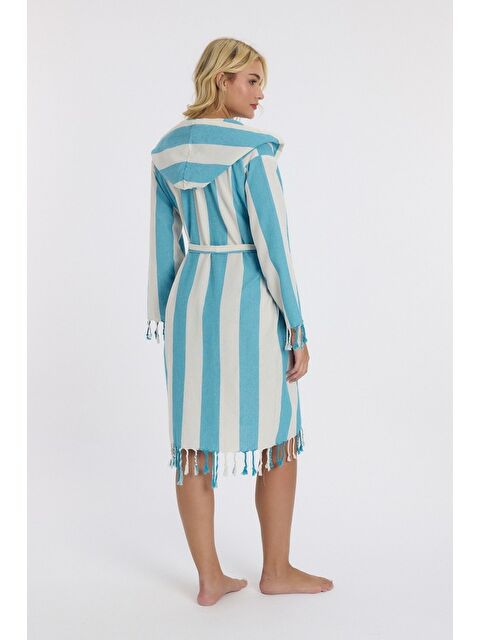 Mulberry Striped Peştemal Bornoz Banyo ve Plaj Elbisesi