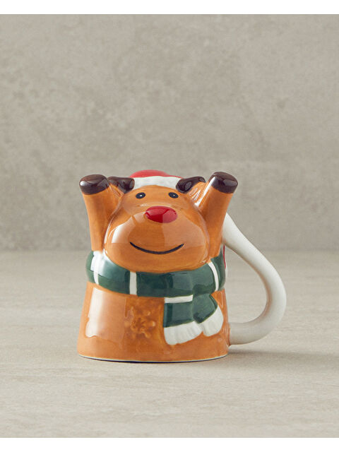 English Home Baby Deer Dolomite Yılbaşı Kupa 70 ml Kahverengi - S000471349-19413