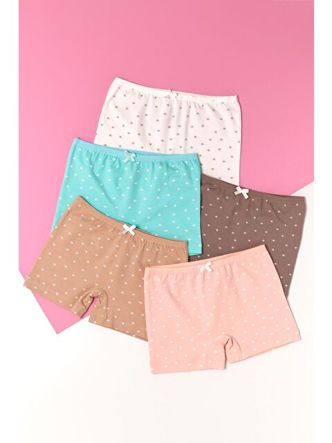 Katia And Bony Kız Çocuk 5'Li Paket Yıldız Desenli Çok Renkli Boxer - S000375098-23173