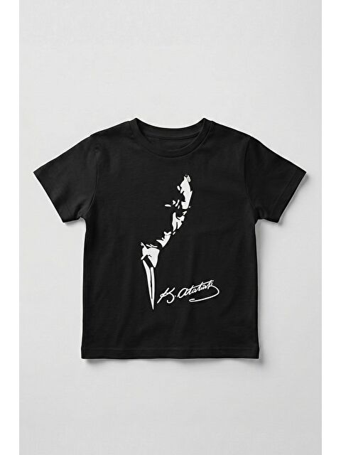 Luess Unisex Çocuk Kabartma Baskı %100 Pamuk  Atatürk Tişört (3-4 Yaş 8-9 Yaş) - S000527324-19351