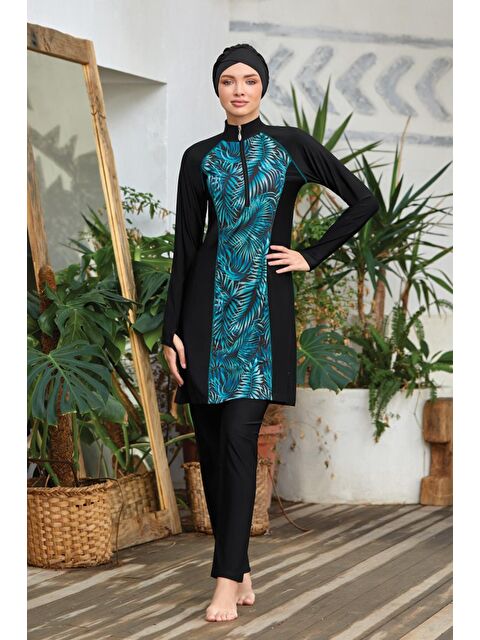 Adasea Likralı Tam Kapalı Tesettür Mayo Macella 1 4419 Siyah - S000127214-19351