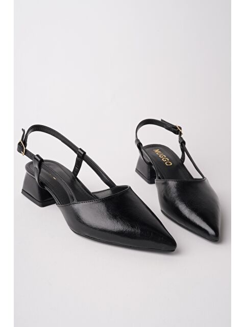 Muggo WONDER Sivri Burun Arkası Açık Kadın Kısa Topuklu Ayakkabı - S000518310-19351