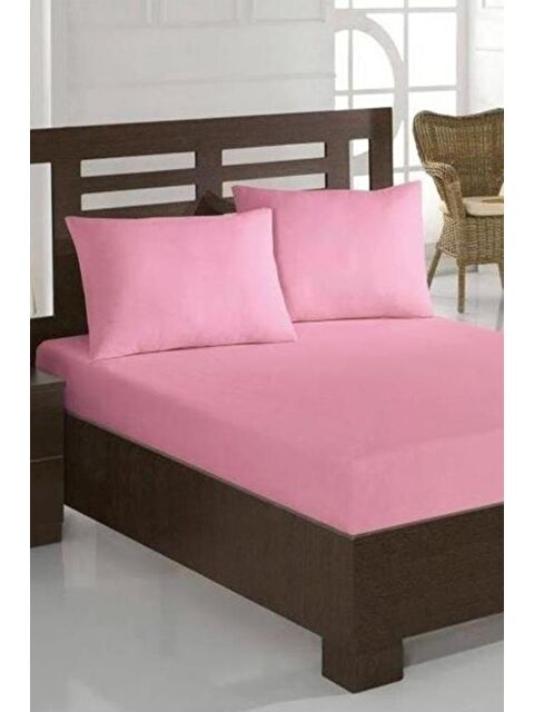 Çeyiz Diyarı Penye Çift Kişilik Lastikli Çarşaf Pembe - S000486512-23173
