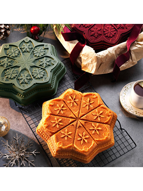 SCHAFER Black Stone Pine Döküm Kek Kalıbı 1 Parça-Yeşil - S000486526-18194