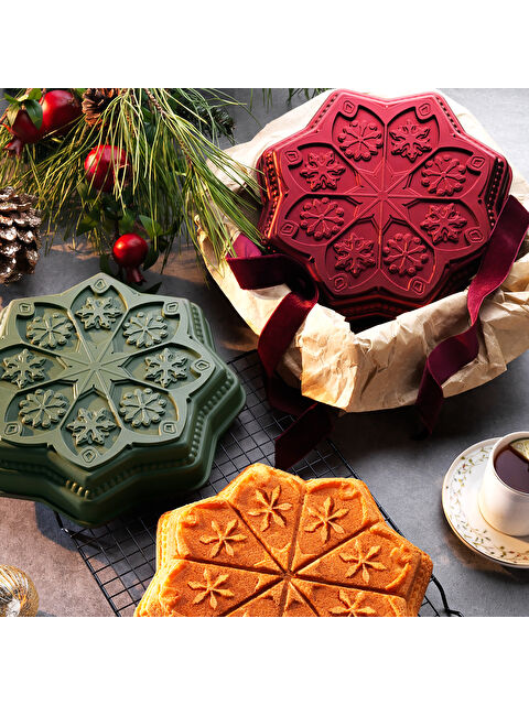 SCHAFER Black Stone Pine Döküm Kek Kalıbı 1 Parça-Kırmızı - S000486525-20045