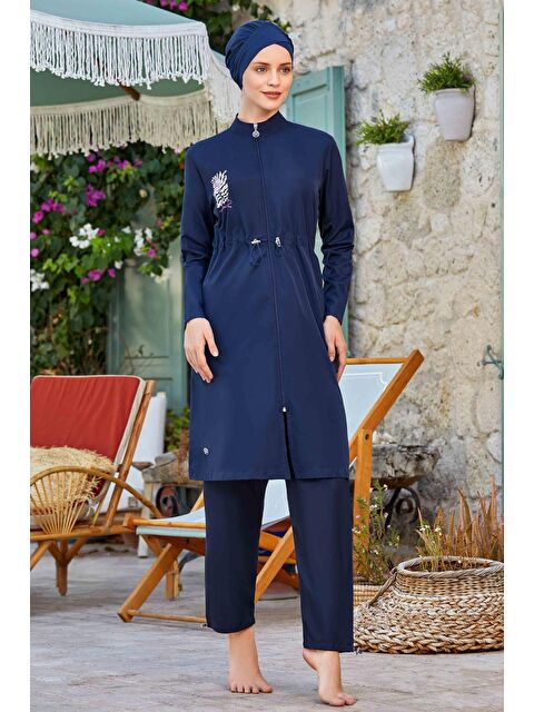 Maresiva Paraşüt Tam Kapalı Tesettür Mayo Levy 8287 Koyu Lacivert - S000207701-29672