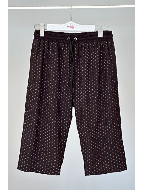 Remsa Mayo Erkek Havuz Deniz Uzun Kapri Şort Mayo RK005 Siyah Monogram - S000300798-19351