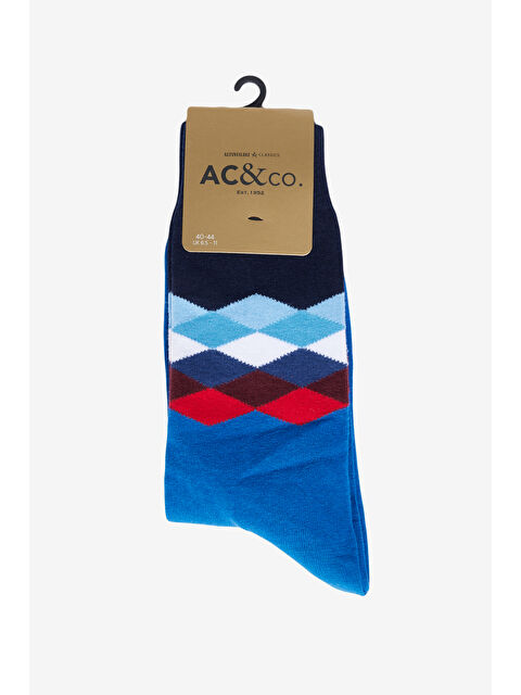 Altınyıldız Classics Erkek Mavi Desenli Mavi Pamuklu Casual Soket Çorap - S000419708-17234
