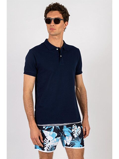 TUDORS Erkek Standart Fit Hızlı Kuruyan Desenli Mayo Deniz Şortu