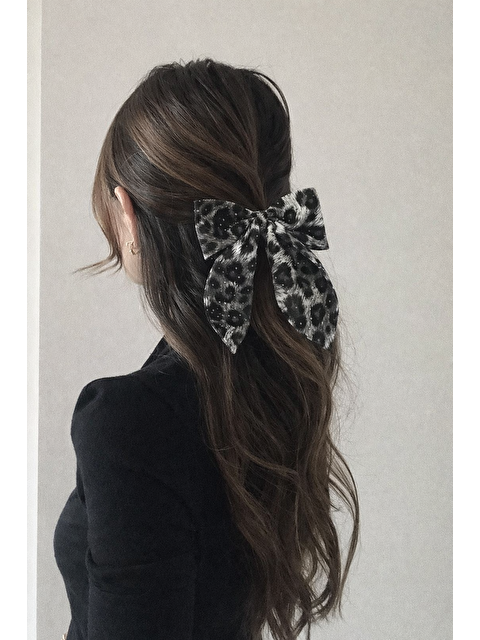 Katia And Bony Leopar Desenli Fiyonk Otomat Toka Mavi