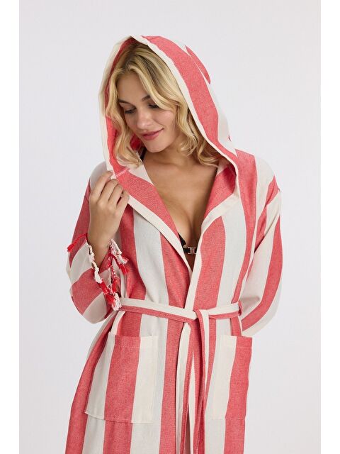 Mulberry Striped Peştemal Bornoz Banyo ve Plaj Elbisesi