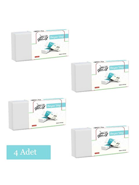 Gen-Of No:20 Büyük Boy Pvc Free Beyaz Silgi 4 Adet - S000212259-20063