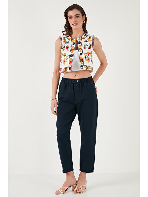 Lela Pamuklu Standart Fit Yüksel Bel Düz Paça Kadın Pantolon 668Yp4924 - S000348238-21164